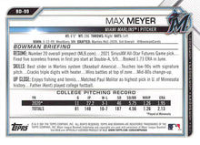Load image into Gallery viewer, 2021 Bowman Draft Max Meyer BD-99 Miami Marlins
