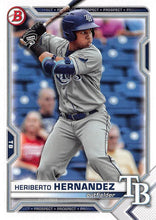 Load image into Gallery viewer, 2021 Bowman Draft Heriberto Hernandez BD-100 Tampa Bay Rays
