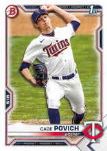 Load image into Gallery viewer, 2021 Bowman Draft Cade Povich FBC 1st Bowman BD-104 Minnesota Twins
