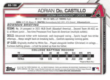 Load image into Gallery viewer, 2021 Bowman Draft Adrian Del Castillo FBC 1st Bowman BD-108 Arizona Diamondbacks
