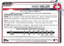 Load image into Gallery viewer, 2021 Bowman Draft Noah Miller FBC 1st Bowman BD-109 Minnesota Twins
