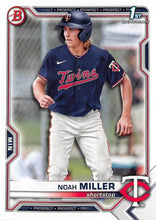 Load image into Gallery viewer, 2021 Bowman Draft Noah Miller FBC 1st Bowman BD-109 Minnesota Twins
