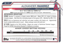 Load image into Gallery viewer, 2021 Bowman Draft Alexander Ramirez BD-110 Los Angeles Angels
