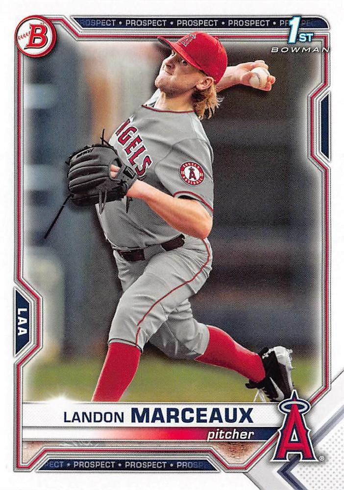 2021 Bowman Draft Landon Marceaux FBC 1st Bowman BD-115 Los Angeles Angels