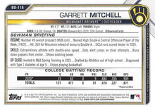 Load image into Gallery viewer, 2021 Bowman Draft Garrett Mitchell BD-116 Milwaukee Brewers
