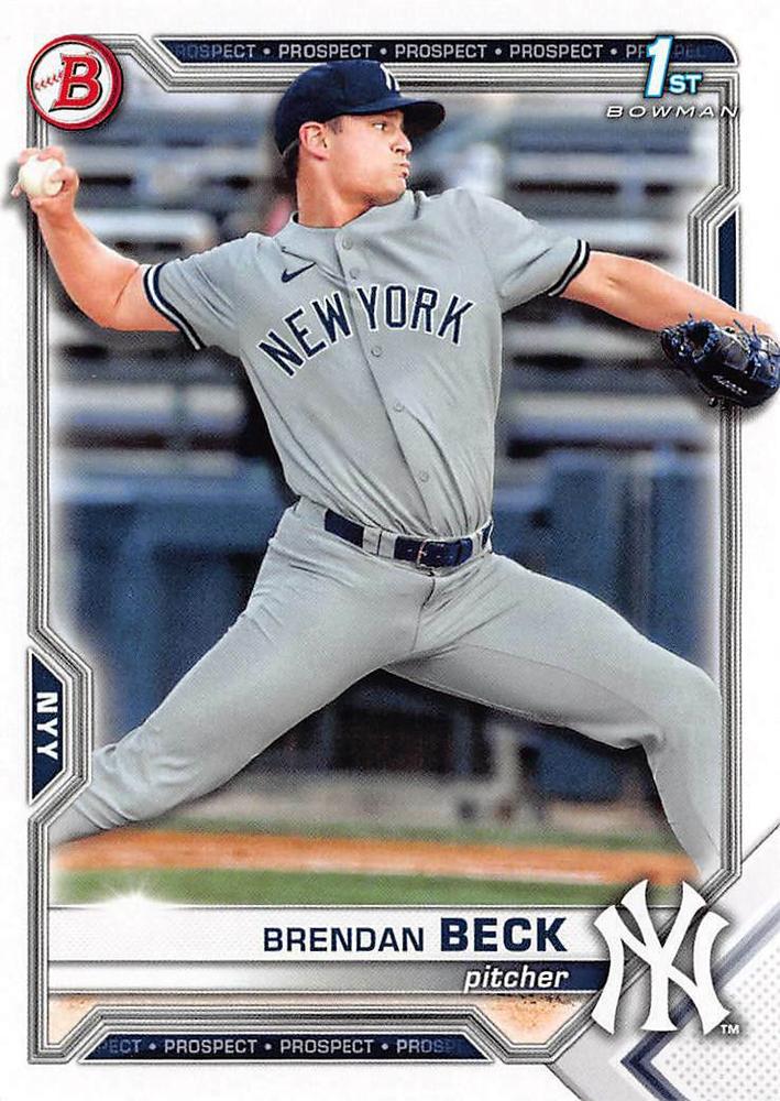 2021 Bowman Draft Brendan Beck FBC 1st Bowman BD-118 New York Yankees