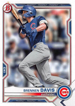 Load image into Gallery viewer, 2021 Bowman Draft Brennen Davis BD-124 Chicago Cubs

