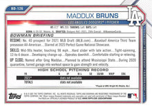 Load image into Gallery viewer, 2021 Bowman Draft Maddux Bruns FBC 1st Bowman BD-126 Los Angeles Dodgers
