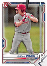 Load image into Gallery viewer, 2021 Bowman Draft Jordan Viars FBC 1st Bowman BD-132 Philadelphia Phillies
