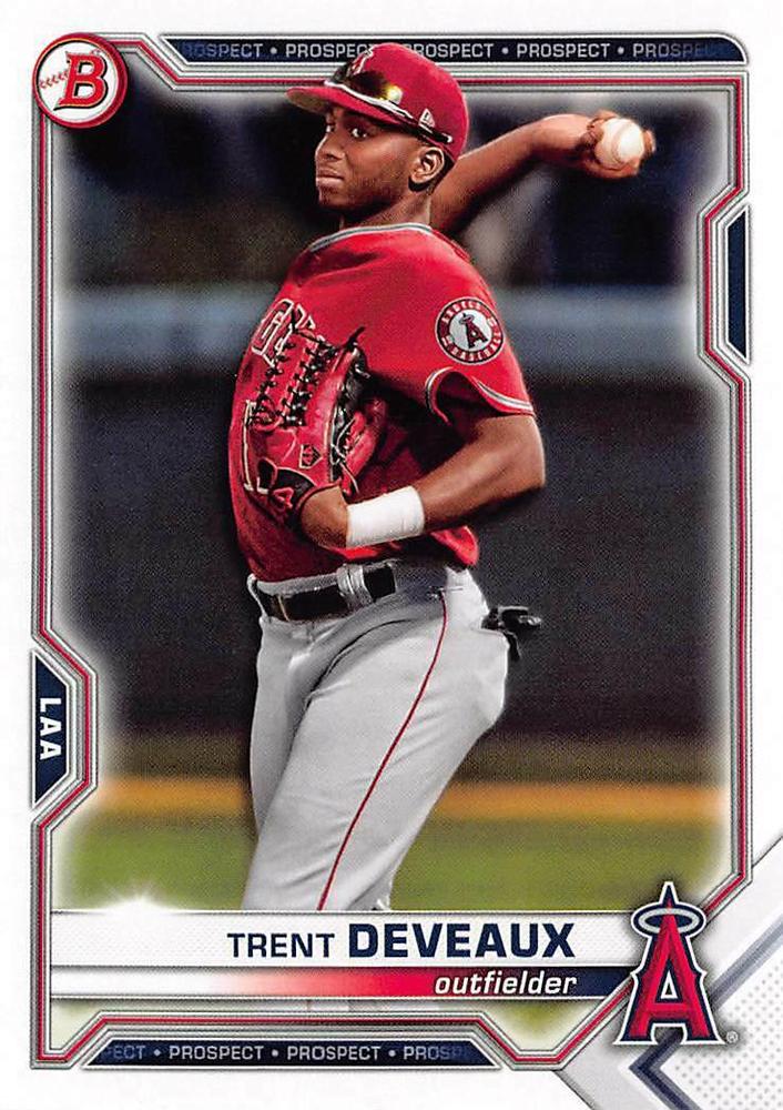 2021 Bowman Draft Trent Deveaux BD-133 Los Angeles Angels