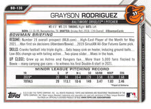 Load image into Gallery viewer, 2021 Bowman Draft Grayson Rodriguez BD-136 Baltimore Orioles
