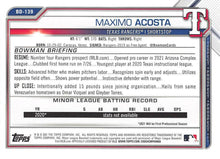 Load image into Gallery viewer, 2021 Bowman Draft Maximo Acosta BD-139 Texas Rangers
