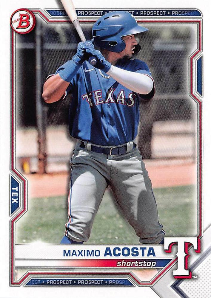 2021 Bowman Draft Maximo Acosta BD-139 Texas Rangers