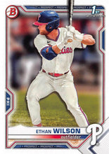 Load image into Gallery viewer, 2021 Bowman Draft Ethan Wilson FBC 1st Bowman BD-140 Philadelphia Phillies
