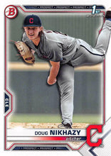 Load image into Gallery viewer, 2021 Bowman Draft Doug Nikhazy FBC 1st Bowman BD-143 Cleveland Indians
