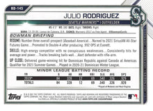Load image into Gallery viewer, 2021 Bowman Draft Julio Rodriguez BD-145 Seattle Mariners
