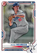 Load image into Gallery viewer, 2021 Bowman Draft Peter Heubeck FBC 1st Bowman BD-146 Los Angeles Dodgers
