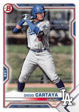 Load image into Gallery viewer, 2021 Bowman Draft Diego Cartaya BD-155 Los Angeles Dodgers
