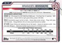 Load image into Gallery viewer, 2021 Bowman Draft Branden Boissiere FBC 1st Bowman BD-156 Washington Nationals
