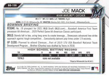 Load image into Gallery viewer, 2021 Bowman Draft Joe Mack FBC 1st Bowman BD-159 Miami Marlins
