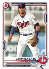 Load image into Gallery viewer, 2021 Bowman Draft Aaron Sabato BD-163 Minnesota Twins
