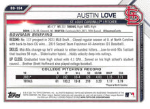Load image into Gallery viewer, 2021 Bowman Draft Austin Love FBC 1st Bowman BD-164 St. Louis Cardinals
