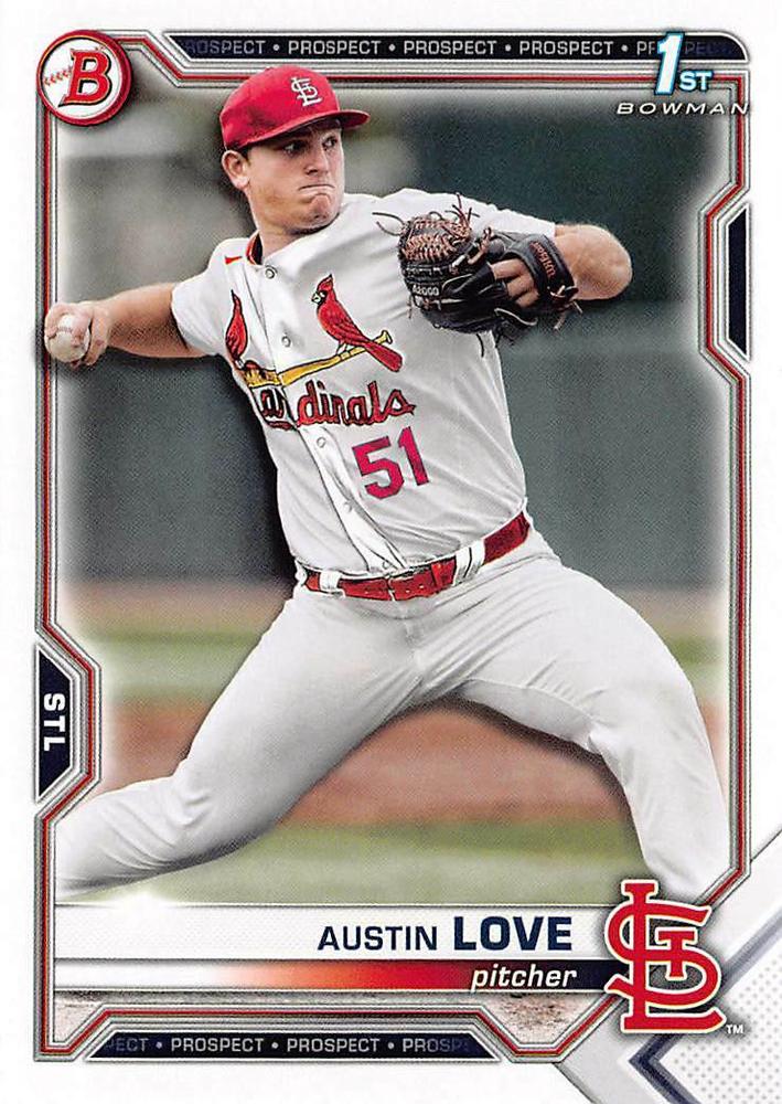 2021 Bowman Draft Austin Love FBC 1st Bowman BD-164 St. Louis Cardinals