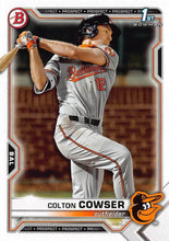 Load image into Gallery viewer, 2021 Bowman Draft Colton Cowser FBC 1st Bowman BD-166 Baltimore Orioles
