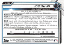 Load image into Gallery viewer, 2021 Bowman Draft Jose Salas BD-169 Miami Marlins
