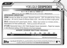 Load image into Gallery viewer, 2021 Bowman Draft Yoelqui Cespedes BD-171 Chicago White Sox
