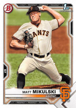 Load image into Gallery viewer, 2021 Bowman Draft Matt Mikulski FBC 1st Bowman BD-179 San Francisco Giants
