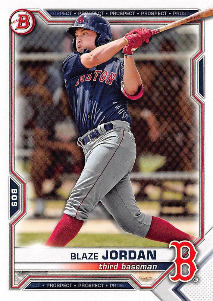 2021 Bowman Draft Blaze Jordan BD-182 Boston Red Sox