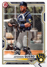 Load image into Gallery viewer, 2021 Bowman Draft Jeferson Quero BD-183 Milwaukee Brewers
