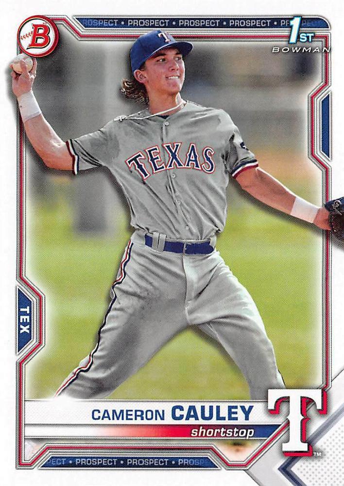 2021 Bowman Draft Cameron Cauley FBC 1st Bowman BD-192 Texas Rangers