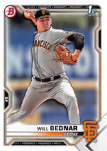 Load image into Gallery viewer, 2021 Bowman Draft Will Bednar FBC 1st Bowman BD-197 San Francisco Giants
