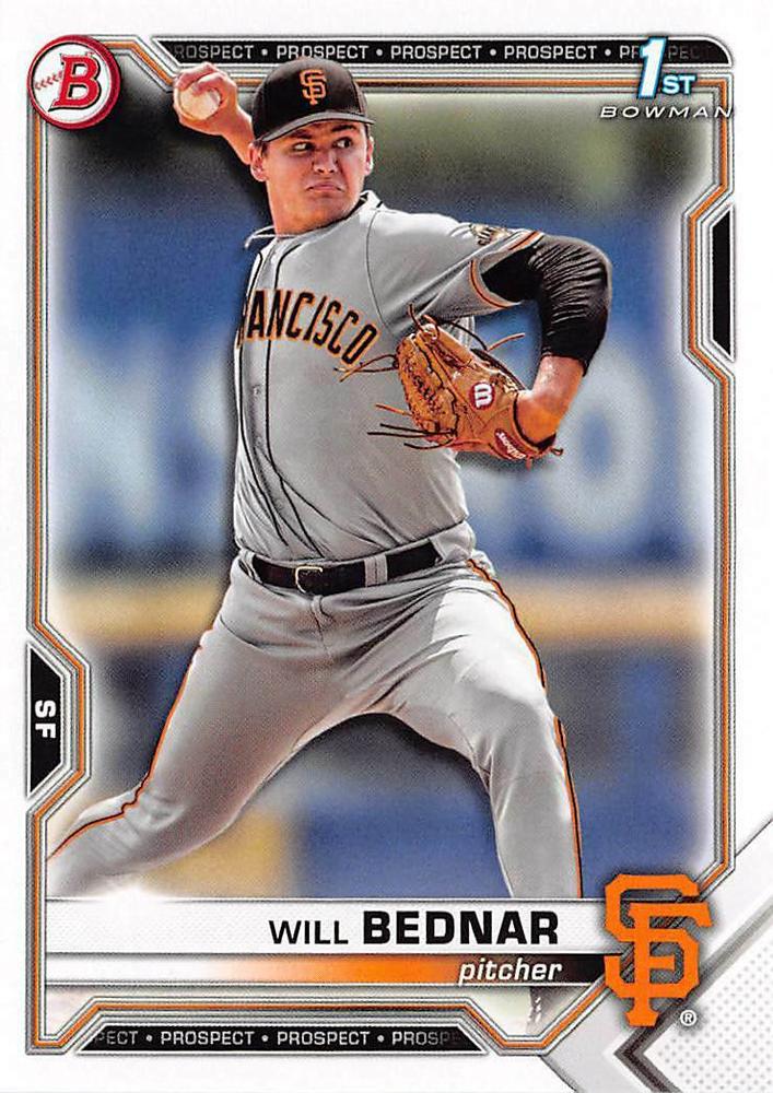 2021 Bowman Draft Will Bednar FBC 1st Bowman BD-197 San Francisco Giants