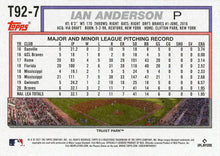 Load image into Gallery viewer, 2021 Topps Update Topps 1992 Redux Ian Anderson Rookie T92-7 Atlanta Braves
