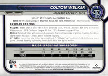 Load image into Gallery viewer, 2022 Bowman Colton Welker #23 Colorado Rockies
