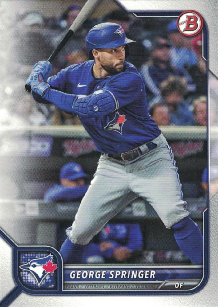 2022 Bowman George Springer #63 Toronto Blue Jays