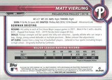 Load image into Gallery viewer, 2022 Bowman Matt Vierling #89 Philadelphia Phillies
