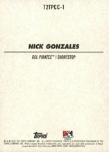 Load image into Gallery viewer, 2021 Topps Heritage 1972 Topps Pack Cover Cards Nick Gonzales 72TPCC-1 GCL Pirates
