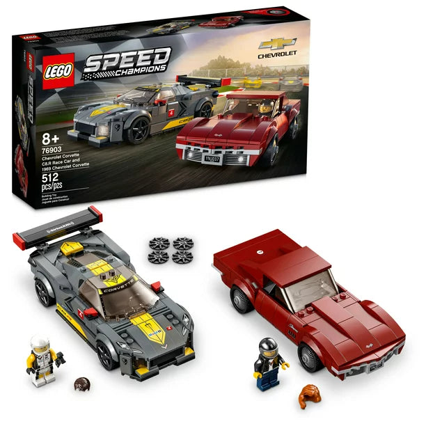 LEGO Speed Champions Chevrolet Corvette C8.R Race Car and 1968 Chevrolet Corvette 76903 (Retired Product)