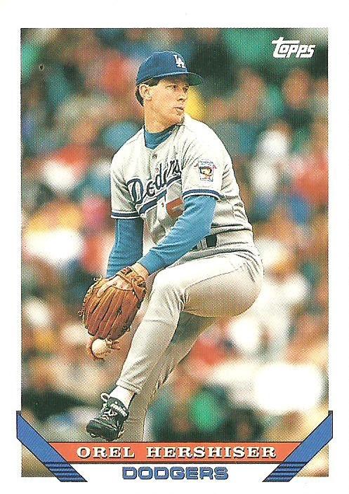 1993 Topps Orel Hershiser # 255 Los Angeles Dodgers