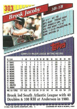 Load image into Gallery viewer, 1993 Topps Brook Jacoby # 303 Brook Jacoby
