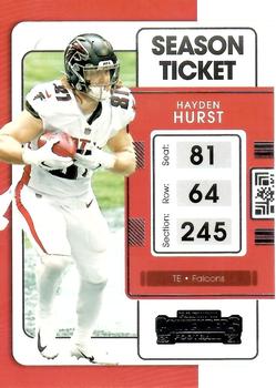 2021 Panini Contenders Season Ticket Hayden Hurst  #6 Atlanta Falcons