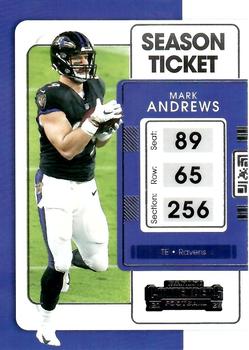 2021 Panini Contenders Season Ticket Mark Andrews  #9 Baltimore Ravens