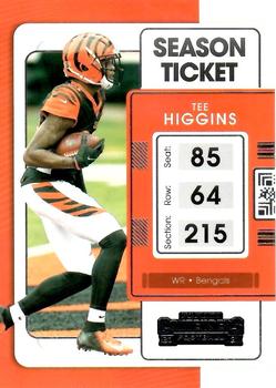 2021 Panini Contenders Season Ticket Tee Higgins  #20 Cincinnati Bengals