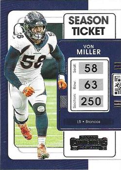 2021 Panini Contenders Season Ticket Von Miller  #30 Denver Broncos