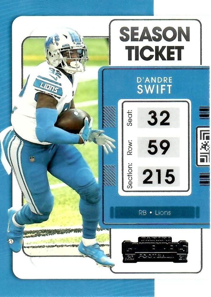 2021 Panini Contenders Season Ticket D'Andre Swift  #32 Detroit Lions