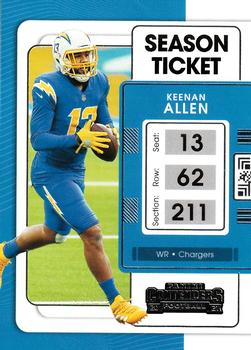 2021 Panini Contenders Season Ticket Keenan Allen  #52 Los Angeles Chargers